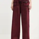 Džíny Guess Originals dámské, vínová barva, W5RG02 D4XYE
