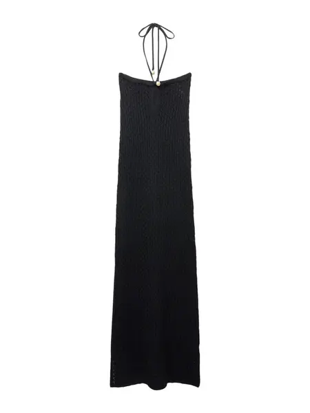 Pull&Bear Pletené šaty  čierna