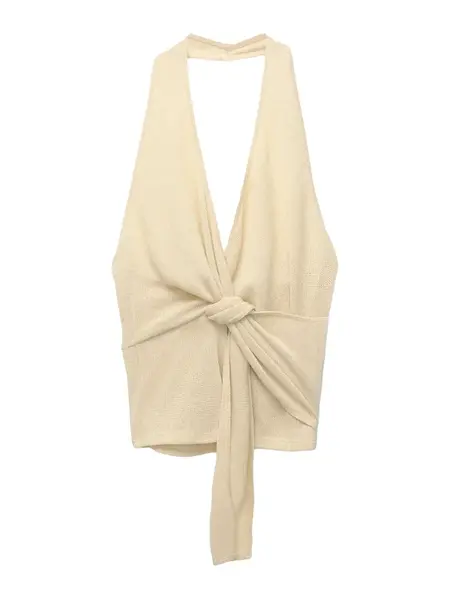 Pull&Bear Vyšívaný top  telová