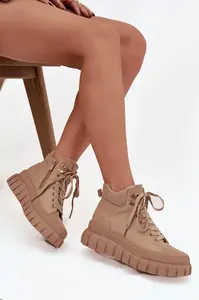 Dámské trapper boty na platformě Camel Carenna