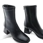 Dámske topánky na podpätku Marjin s plochou špičkou a zipsom zozadu Nayea čierne