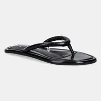 Kožené žabky Naked Wolfe Grenada dámské, černá barva, na plochém podpatku, Grenada Black Leather