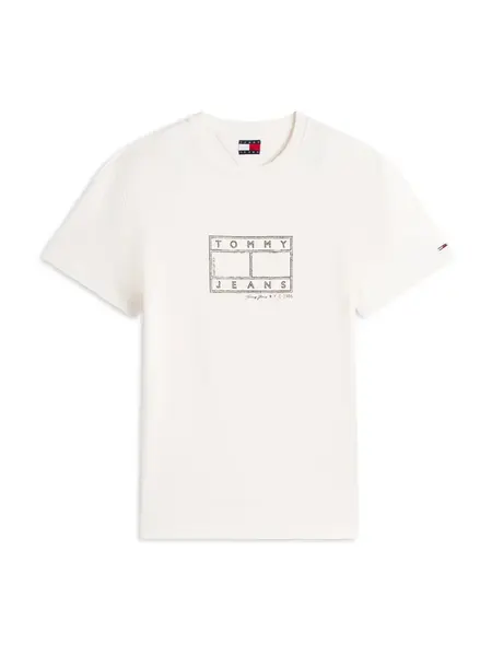 Tommy Jeans Tričko  čierna / prírodná biela