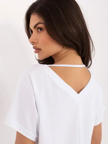 Bílá oversize halenka s krátkým rukávem