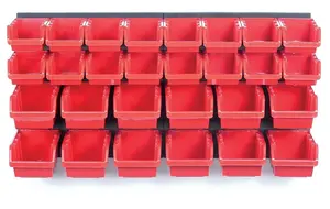 KISTENBERG Závěsná stěna, držák s 28 boxy, 800x165x400 mm, plast - ORDERLINE