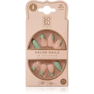 SOSU Cosmetics Salon Nails umelé nechty odtieň Soft Sage 30 ks