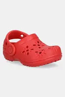 Pantofle Crocs CLASSIC FLORAL CUT OUT CLOG KIDS červená barva, 210944
