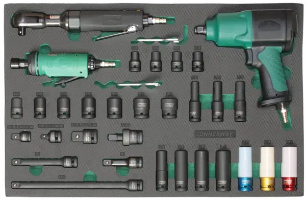 Modul - pneumatické nářadí a úderové hlavice 1/2", 31 ks - JONNESWAY JA-C831SV