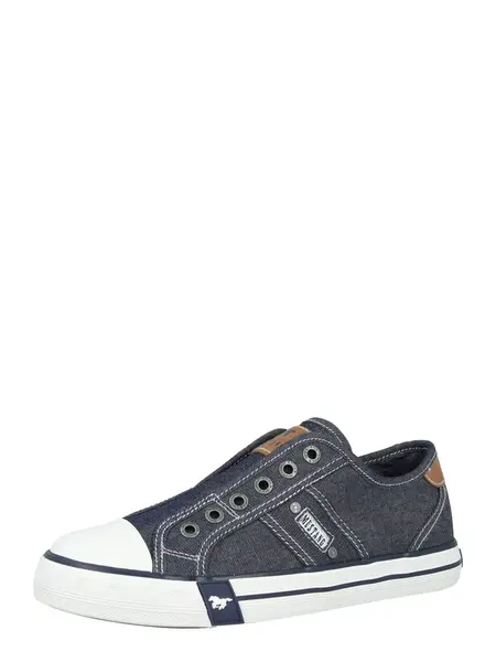 MUSTANG Slip-on obuv  tmavomodrá / karamelová / biela