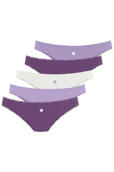 LASCANA Nohavičky  fialová / levanduľová / biela