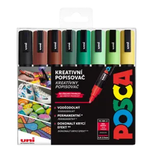 Sada akrylových fixů Uni Posca 5M 1,8-2,5mm 8ks Earth