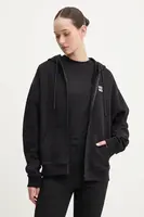 Bavlněná mikina HUGO Dalfine dámská, černá barva, s kapucí, hladká, 50535240