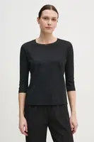 Tričko s dlouhým rukávem Sisley černá barva, 38B6L1079