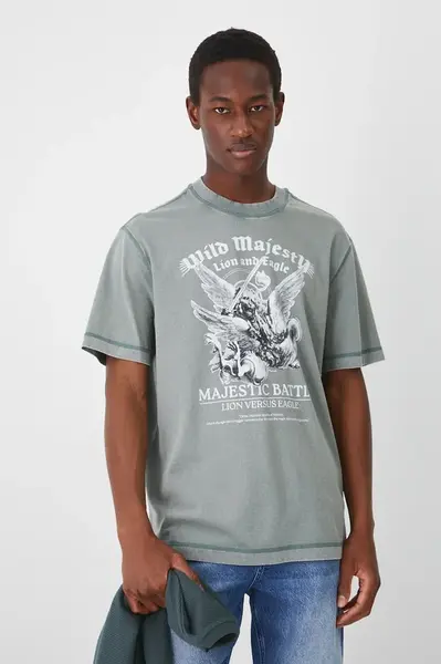 Bavlněné tričko Medicine zelená barva, s potiskem