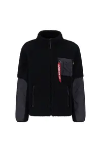 ALPHA INDUSTRIES Prechodná bunda 'Sherpa Zip'  čierna