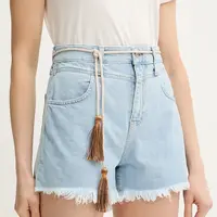 Džínové šortky Liu Jo dámské, modrá barva, high waist, UA5152 D0244