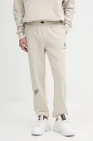 Tepláky PLEIN SPORT pánské, béžová barva, s potiskem, SAEC MJT2474 STE001N