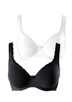 PETITE FLEUR Podprsenka  čierna / biela