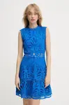 Šaty Morgan modrá barva, mini, ROSLI