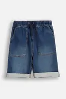 Kraťasy Coccodrillo tmavomodrá barva, nastavitelný pas, JEANS COLLECTION BOY