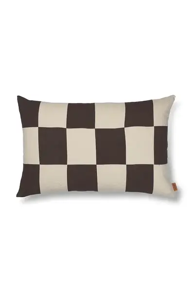 Dekorativní polštář ferm LIVING Fold Patchwork Cushion hnědá barva