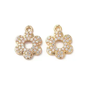 Brass Micro Pave Cubic Zirconia Pendants