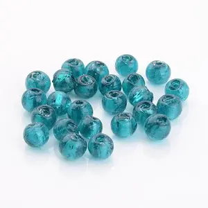 Handmade Silver Foil Glass Beads