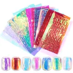 Aurora Laser Glass Paper Nail Art Stickers Decals