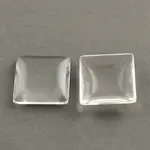 Transparent Glass Square Cabochons