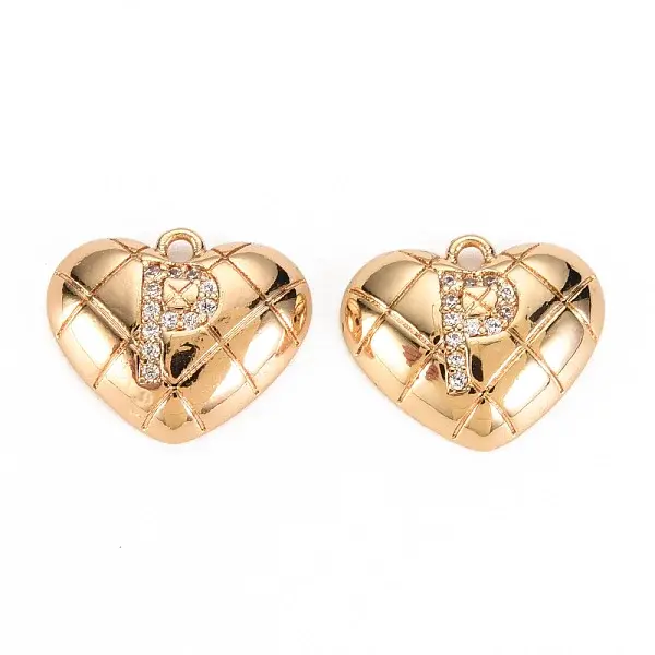 Brass Micro Pave Clear Cubic Zirconia Pendants