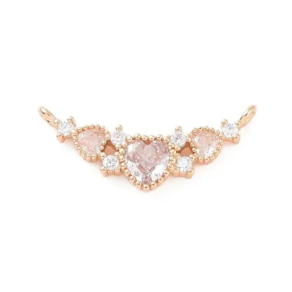 Brass Pave Clear Cubic Zirconia Connector Charms