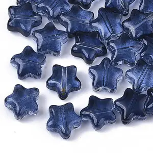Transparent Spray Painted Glass Beads
