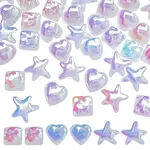 48Pcs 3 Style Translucent Electroplated Glass Cabochons