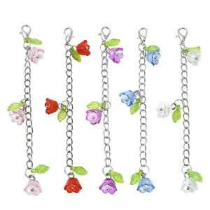 10Pcs 5 Styles Acrylic Flower Pendant Decorations