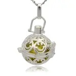 Silver Color Plated Brass Hollow Round Cage Pendants