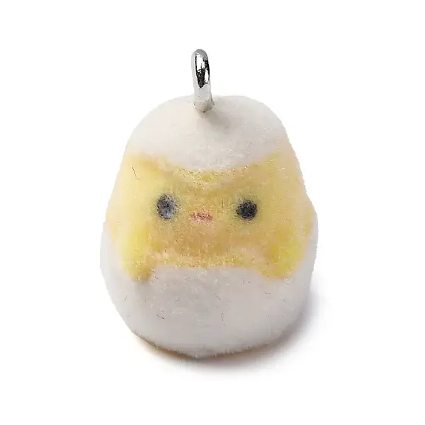 Flocky Resin Pendants