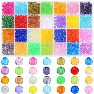 1400Pcs 28 Colors Transparent Acrylic Beads