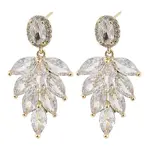 Brass with Glass Dangle Stud Earrings