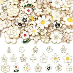 76Pcs 19 Styles Alloy Enamel Pendants