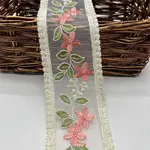 Polyester Embroidery Organza Ribbon