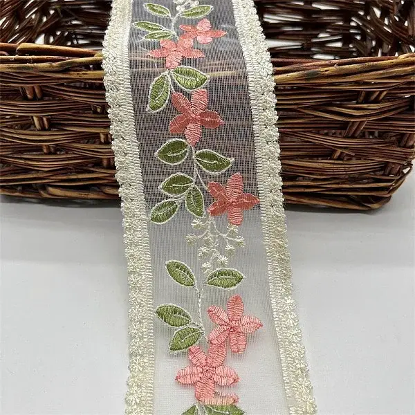 Polyester Embroidery Organza Ribbon