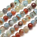 Dyed Natural Agate Faceted Round Beads Strands