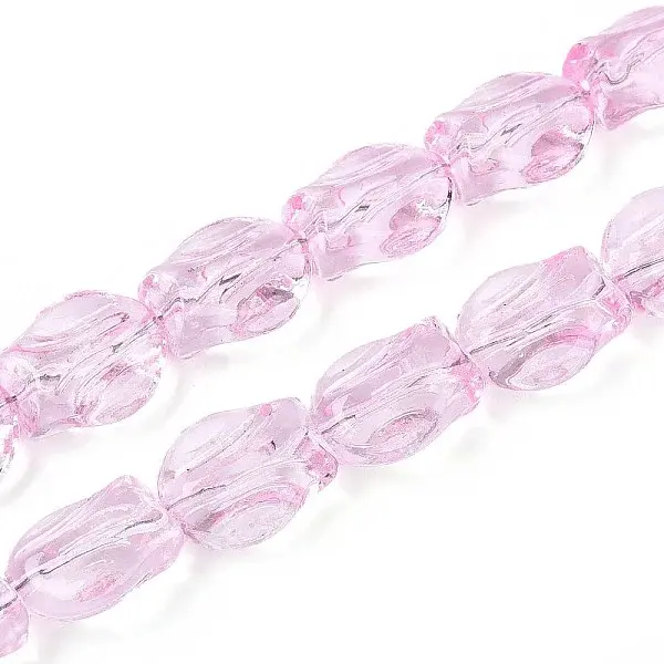 Baking Paint Transparent Glass Beads Strands