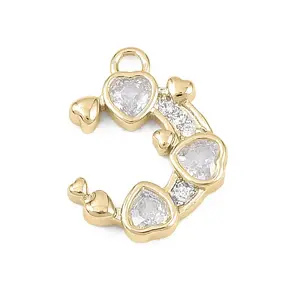 Valentine's Day Brass Micro Pave Clear Cubic Zirconia Pendants