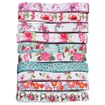 40 Yards 10 Styles Flat Flower Printed Polyester Elastic Cord