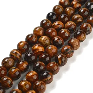 Natural Tiger Eye Round Bead Strands