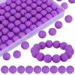 80Pcs Round Silicone Focal Beads