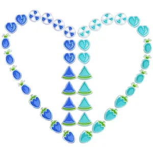 40Pcs 10 Style Transparent Enamel Acrylic Beads