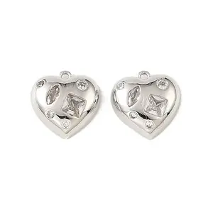 Brass & Clear Cubic Zirconia Charms