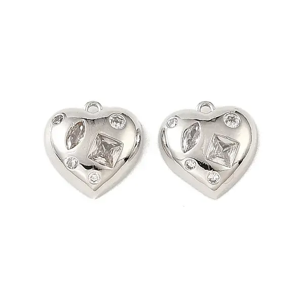Brass & Clear Cubic Zirconia Charms